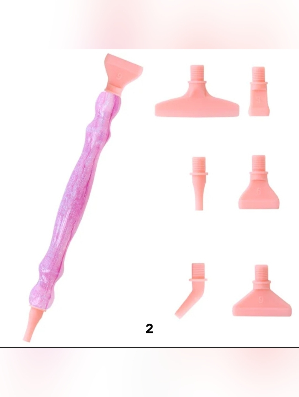 Diamond Art Painting Pen with Screw Tips Threads Resin Pink Glitter